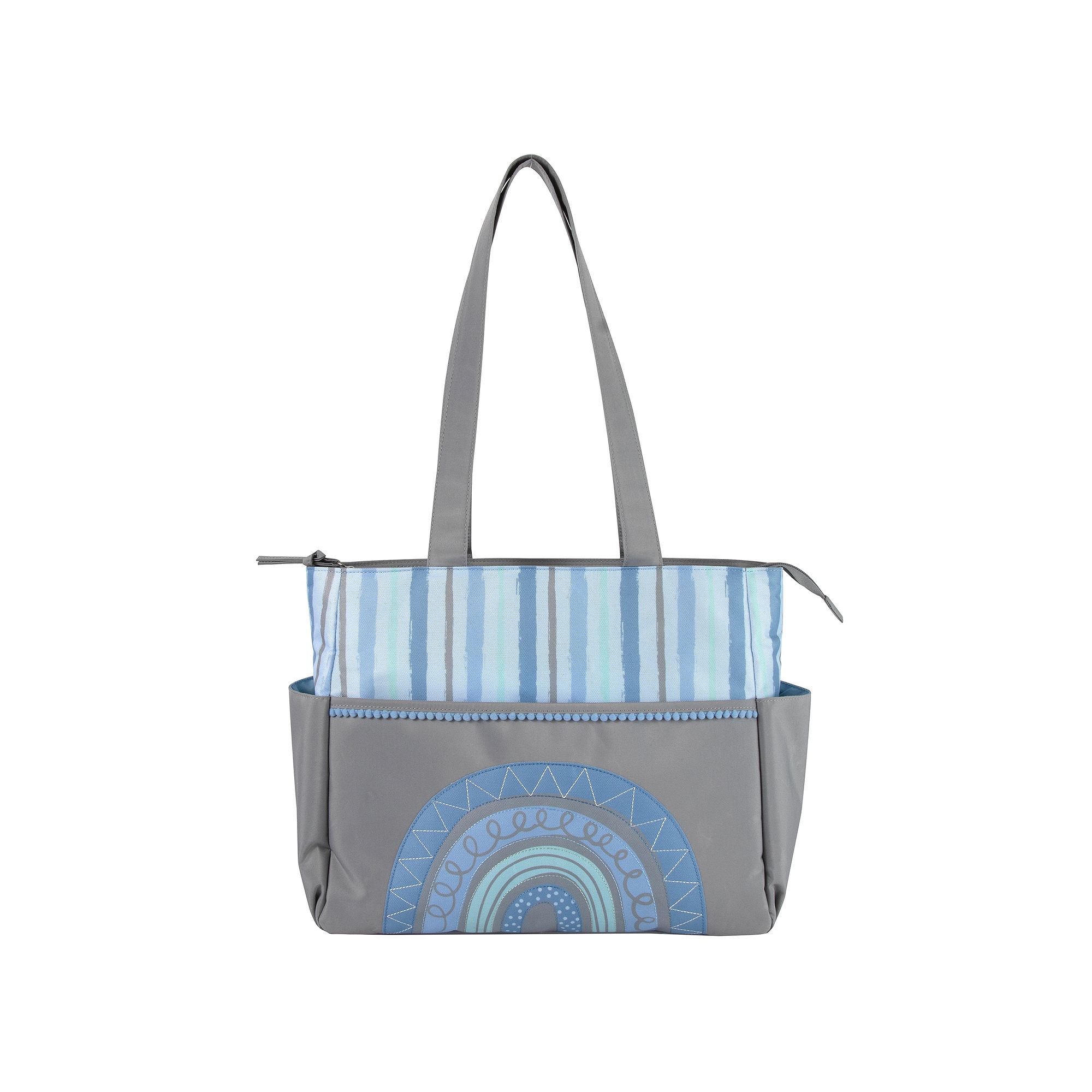 Baby Essentials 5-in-1 Rainbow Diaper Bag Tote, Blue