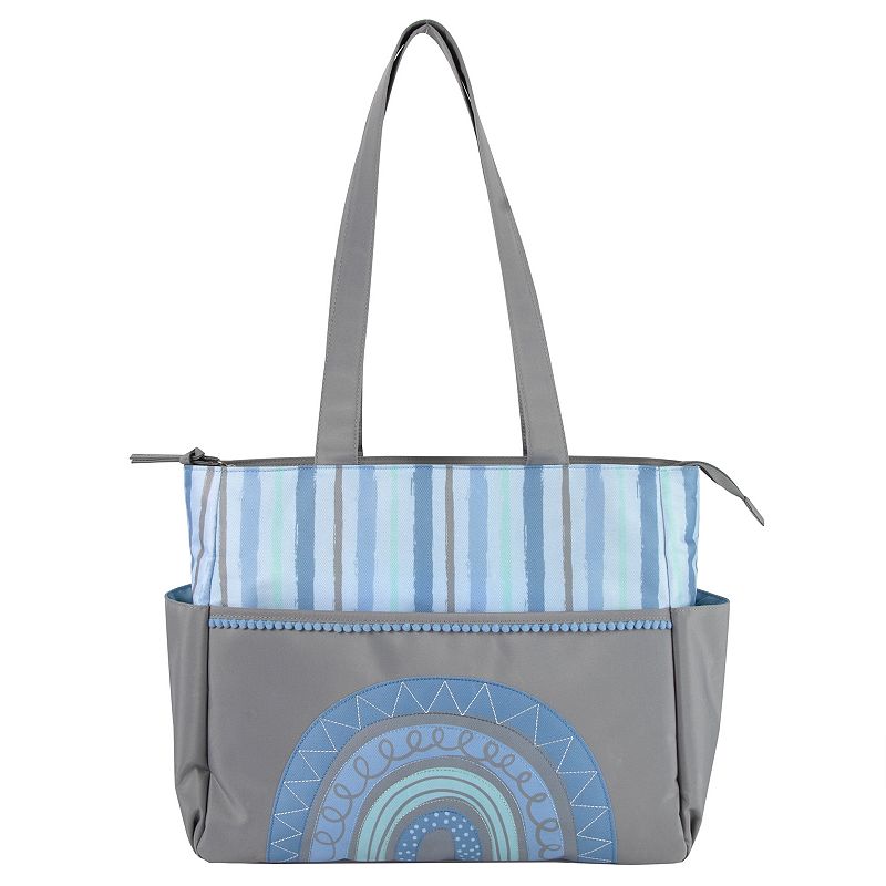 Baby Essentials 5-in-1 Rainbow Diaper Bag Tote, Blue