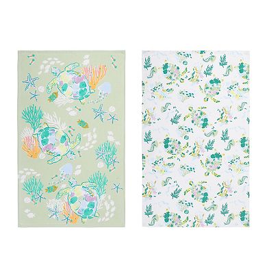 Celebrate Together Summer Sea Turtle 2-Pack Terry Kitchen Towels