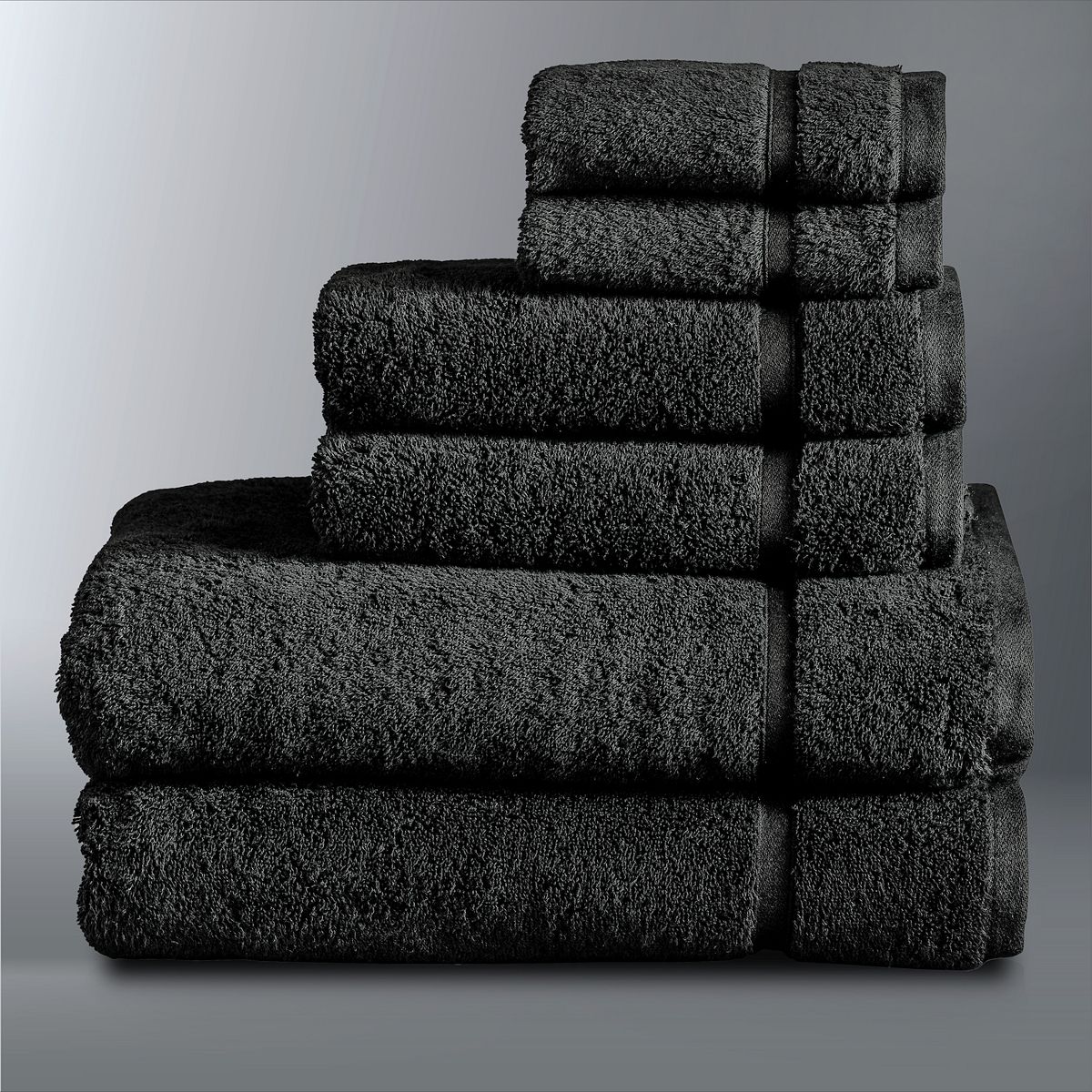 Simply Vera Vera Wang Vera Egyptian Cotton 6-piece Towel Set - Black