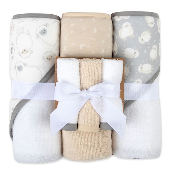 Tranqun 6 Pack Flannel Hooded Baby Towels Baby Bath Towel Cute