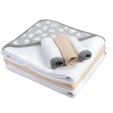 Baby Essentials 6-piece Hooded Baby Bath Towel & Wash Cloth Set