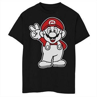 Boys 4-7 Super Mario Bros Peace Sign Short Sleeve Graphic Tee