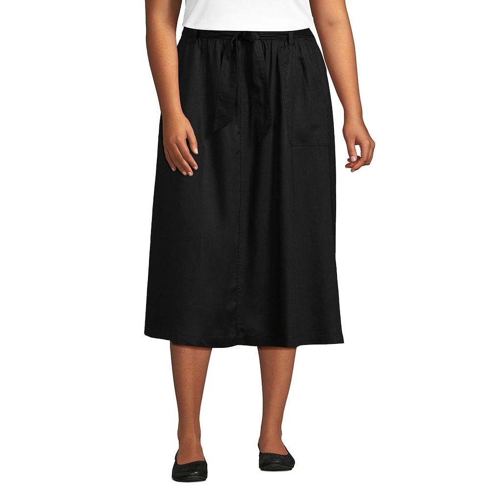 LANDS' END denim half-length tight skirt 6 ladies XL (w31) /eaa443682
