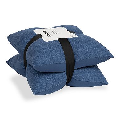 Sonoma Goods For Life Textured Denim Solid 18" x 18" Throw Pillow 2-pack Set
