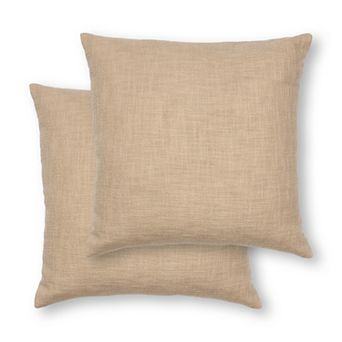 Sonoma Goods For Life® Textured Tan Solid 18" x 18" Throw Pillow 2-pack Set