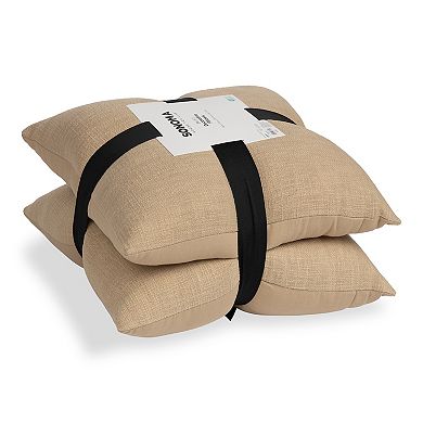 Sonoma Goods For Life Textured Tan Solid 18" x 18" Throw Pillow 2-pack Set