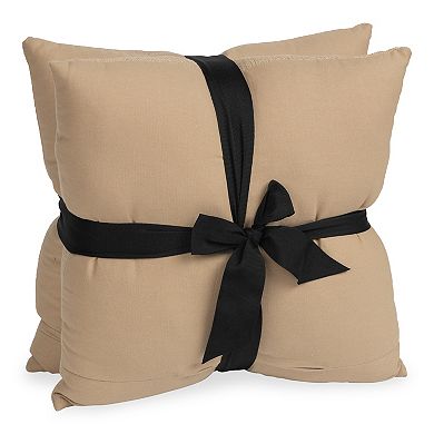 Sonoma Goods For Life Textured Tan Solid 18" x 18" Throw Pillow 2-pack Set