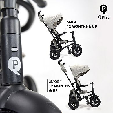 Q Play Rito Plus 3-In-1 Folding Multi-Stage Lightweight Stroller Tricycle