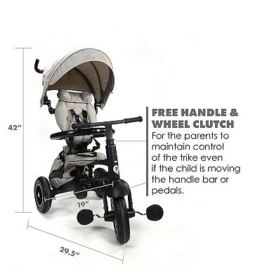 Q Play Rito Plus 3-In-1 Folding Multi-Stage Lightweight Stroller Tricycle