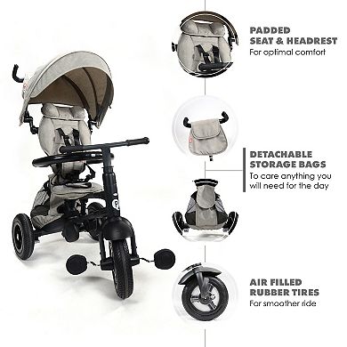 Q Play Rito Plus 3-In-1 Folding Multi-Stage Lightweight Stroller Tricycle