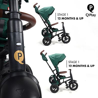 Q Play Rito Plus 3-In-1 Folding Multi-Stage Lightweight Stroller Tricycle