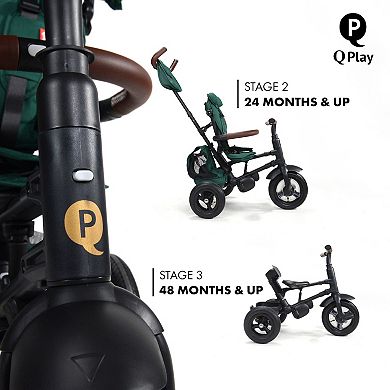 Q Play Rito Plus 3-In-1 Folding Multi-Stage Lightweight Stroller Tricycle