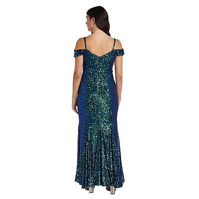 Women s Nightway Long Off The Shoulder Sequin Dress