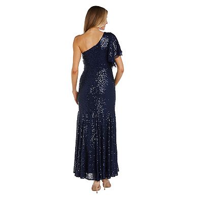 Women's Nightway Long One-Shoulder Sequin Dress