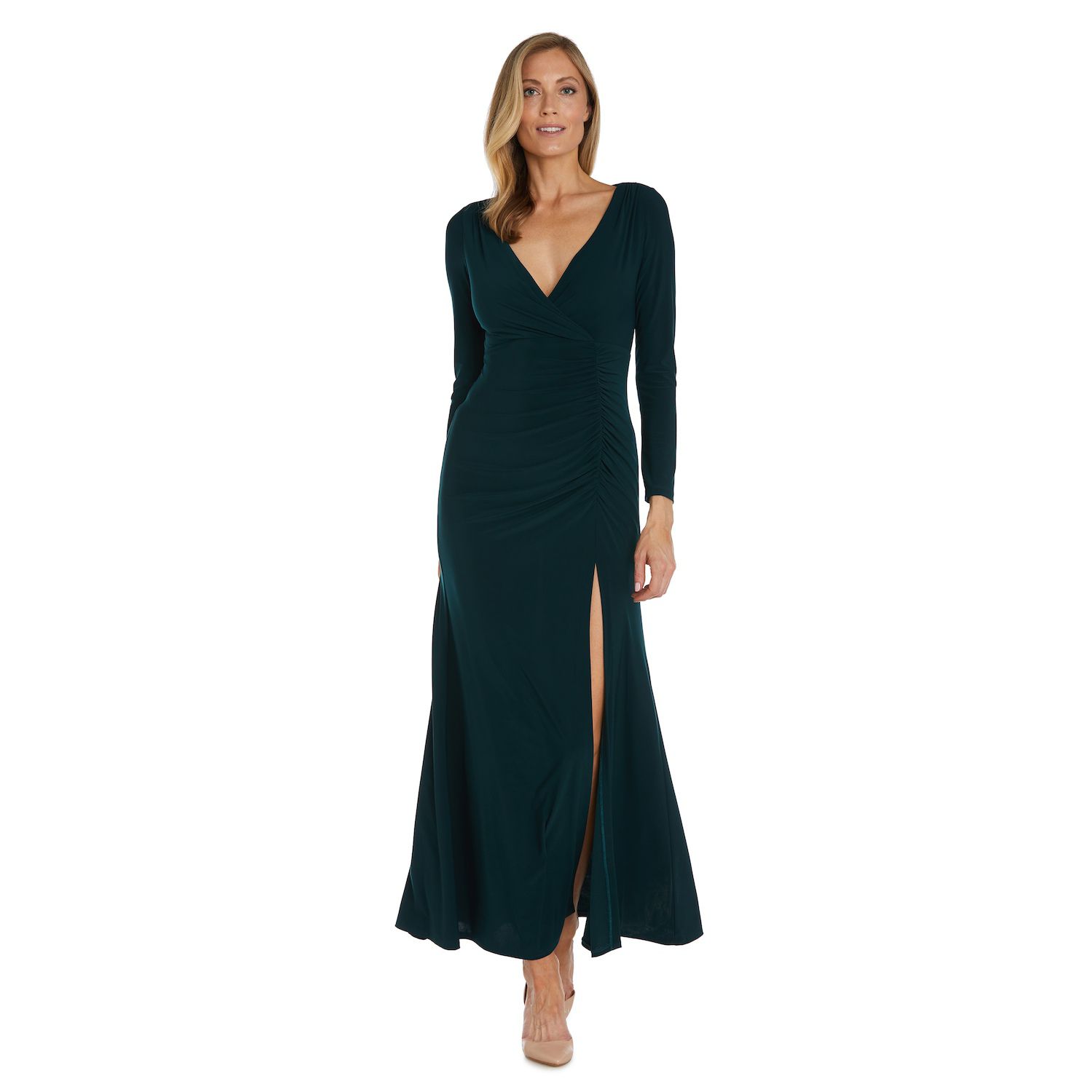 Women's 24Seven Comfort Apparel Knee-Length Faux Wrap Dress