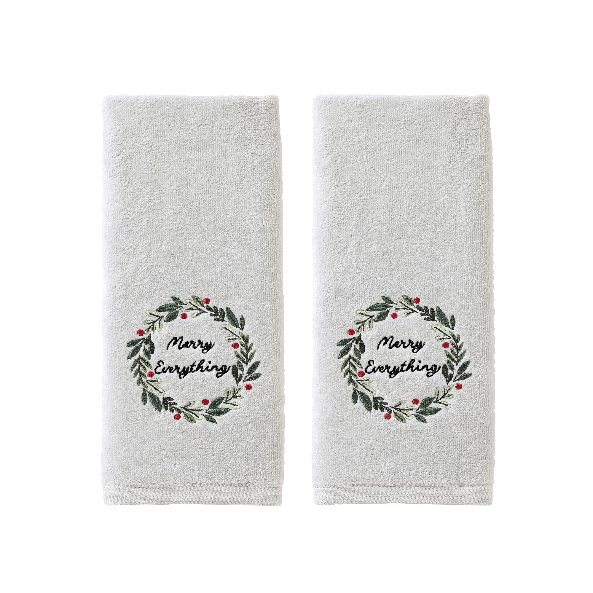 SKL Home Merry Everything 2-piece Hand Towels Set, White