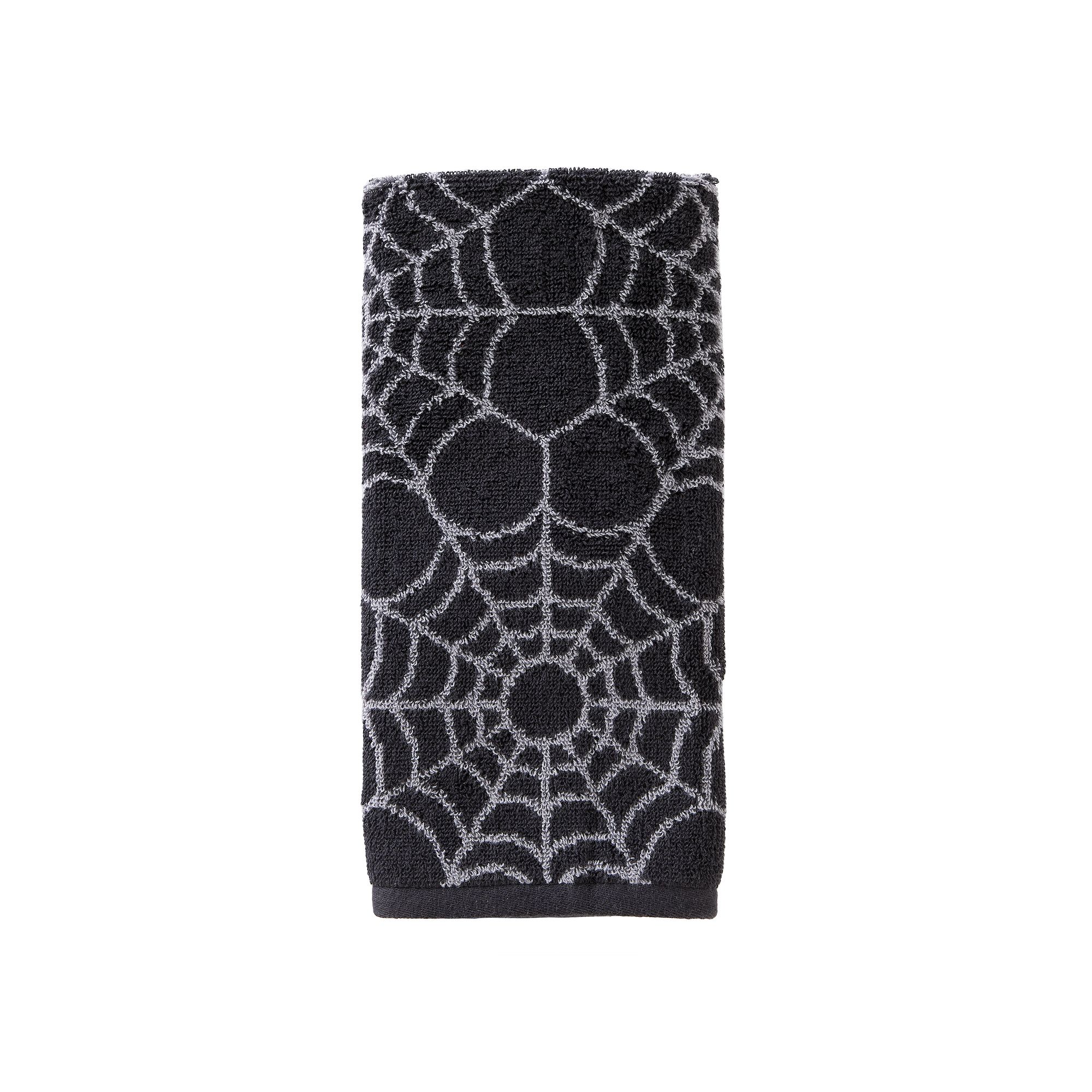 SKL Home Spider Web 2-piece Hand Towel Set, Black