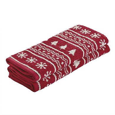 SKL Home Fair Isle 2-piece Hand Towels Set