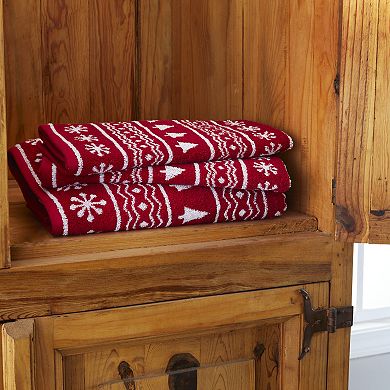 SKL Home Fair Isle 2-piece Hand Towels Set