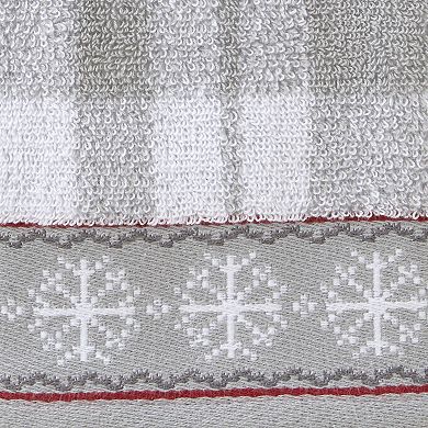 SKL Home Whistler Plaid Snowflake Trim 2-piece Hand Towels Set