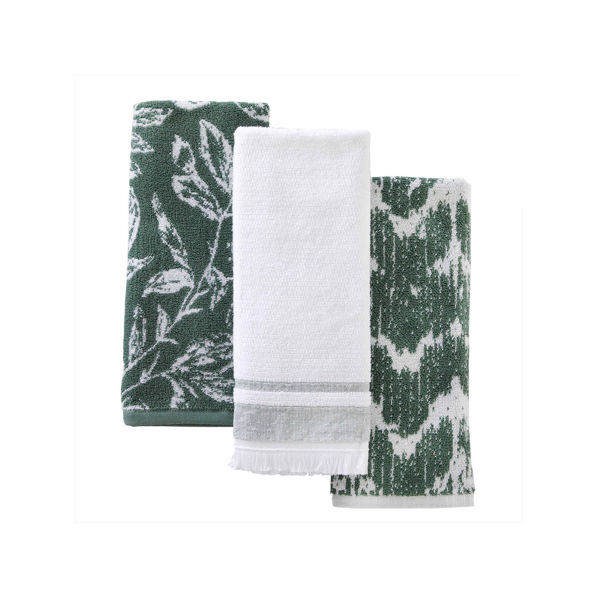 SKL Home 3-Piece Asheville Hand Towel Set, Green