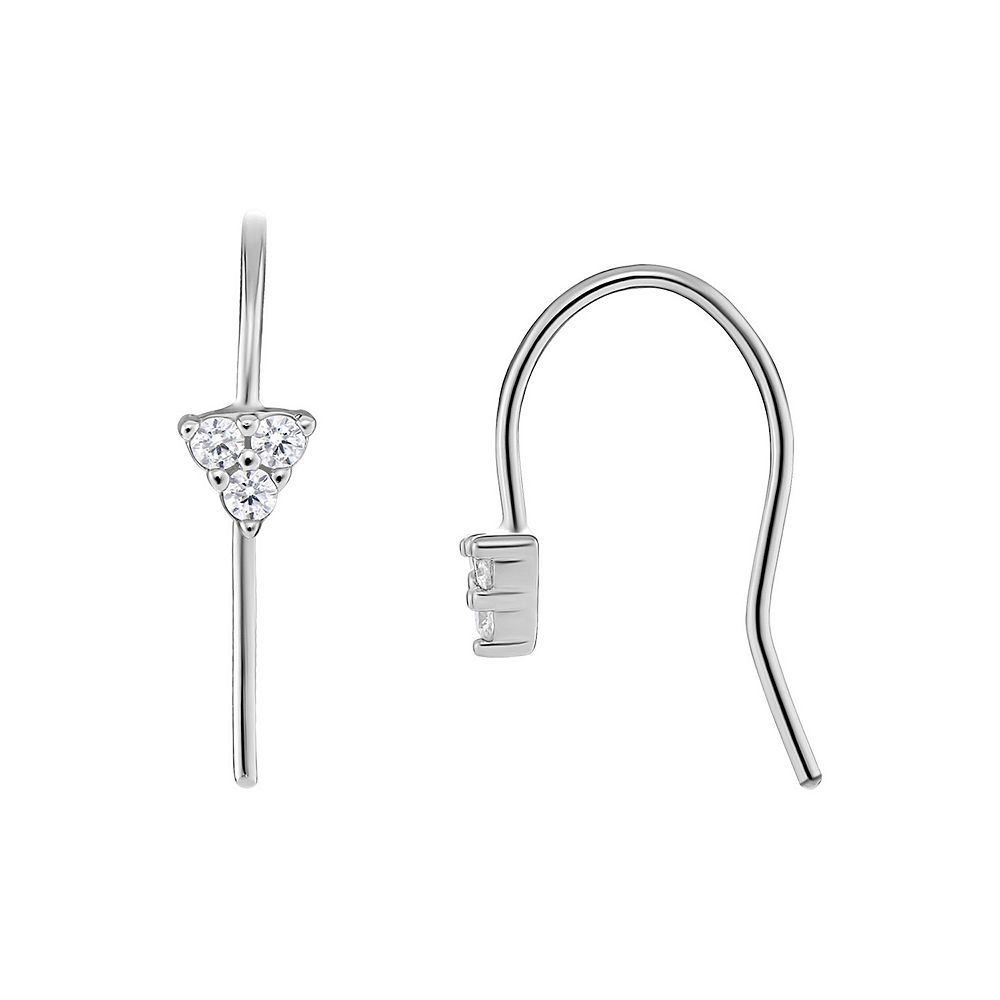 PRIMROSE Sterling Silver Triple Cubic Zirconia Drop Earrings
