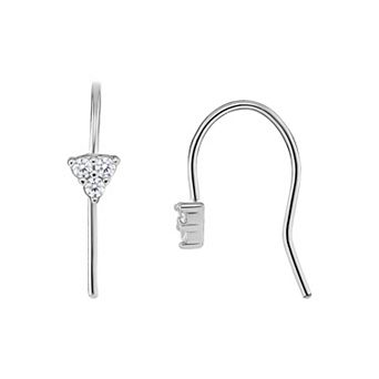 PRIMROSE Sterling Silver Triple Cubic Zirconia Drop Earrings