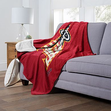 MLB Official Los Angeles Angels of Anaheim "Celebrate Series" Silk Touch Sherpa Throw Blanket