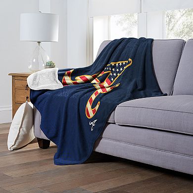 MLB Official Atlanta Braves "Celebrate Series" Silk Touch Sherpa Throw Blanket