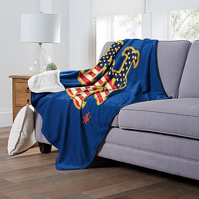 MLB Official New York Mets "Celebrate Series" Silk Touch Sherpa Throw Blanket