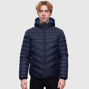 Men's Light Weight Quilted Hooded Puffer Jacket Coat