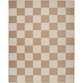 Nourison Washable Modern Jute Checkered Geometric Non-Skid Indoor Area Rug