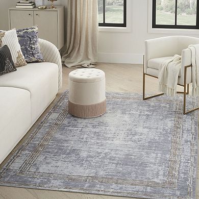 Inspire Me! Home Décor Daydream Distressed Double Border Non-skid Washable Area Rug