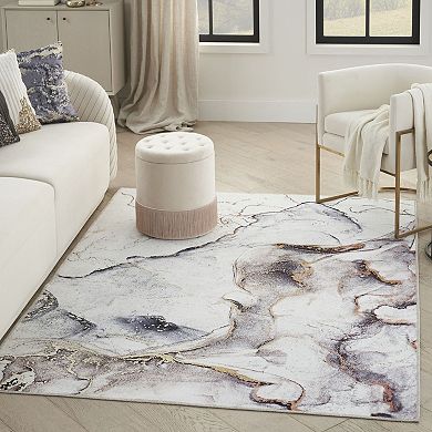 Inspire Me! Home Décor Daydream Marble Non-slip Washable Area Rug