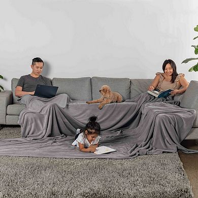 Truly Soft Velvet Plush Navy Family Blanket