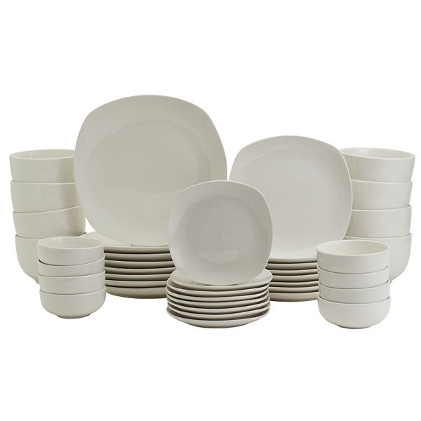 Food Network™ Soft Square 40-Piece Dinnerware Set - Bright White