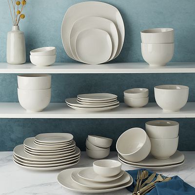 Food Network Soft Square 40 Piece Dinnerware Set