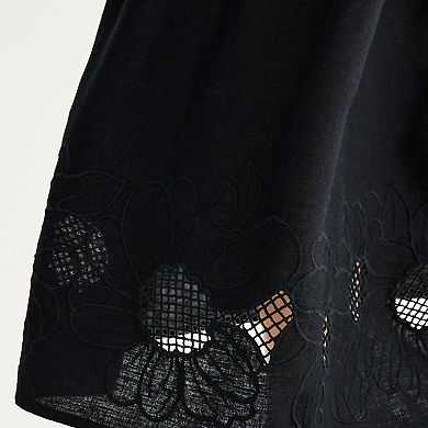 Women's Sonoma Goods For Life® Eyelet Hem Midi Skirt