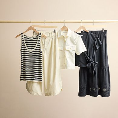 Women's Sonoma Goods For Life® Eyelet Hem Midi Skirt