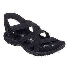 Skechers Womens D'lites Yoga Foam Platform Sandals Black Size 11 Pre-owned