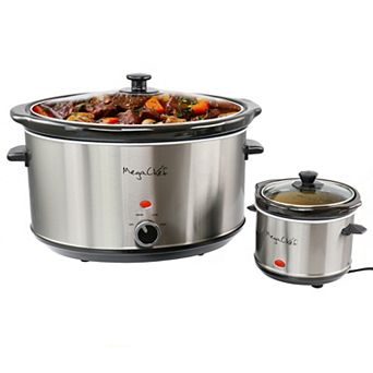 MegaChef 8-qt Slow Cooker & Mini 0.6-qt Warmer Set