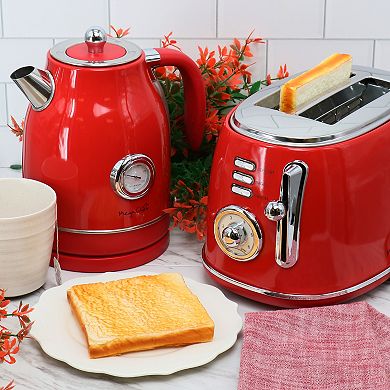 MegaChef 1.7-Liter Electric Tea Kettle & 2-Slice Toaster Combo