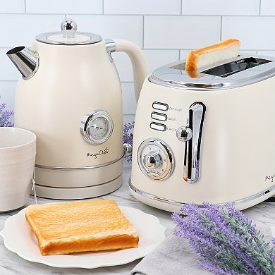 MegaChef 1.7-Liter Electric Tea Kettle & 2-Slice Toaster Combo