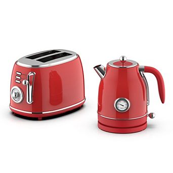 MegaChef 1.7-Liter Electric Tea Kettle & 2-Slice Toaster Combo