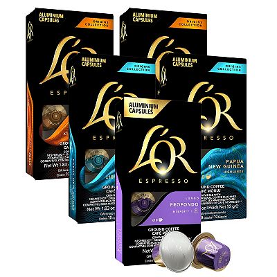 L'OR Espresso Capsules Mild Variety Pack Aluminum Pods, 50 Count