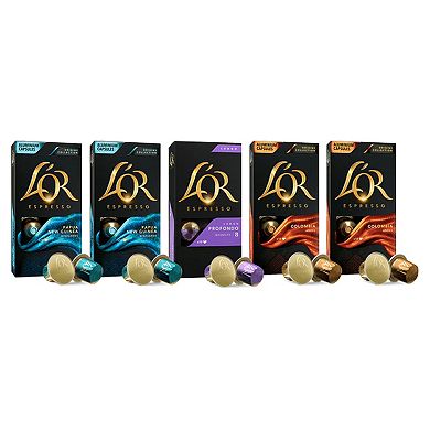 L'OR Espresso Capsules Mild Variety Pack Aluminum Pods, 50 Count