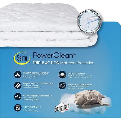 Serta® Power Clean Max Action Waterproof Antimicrobial Mattress Pad