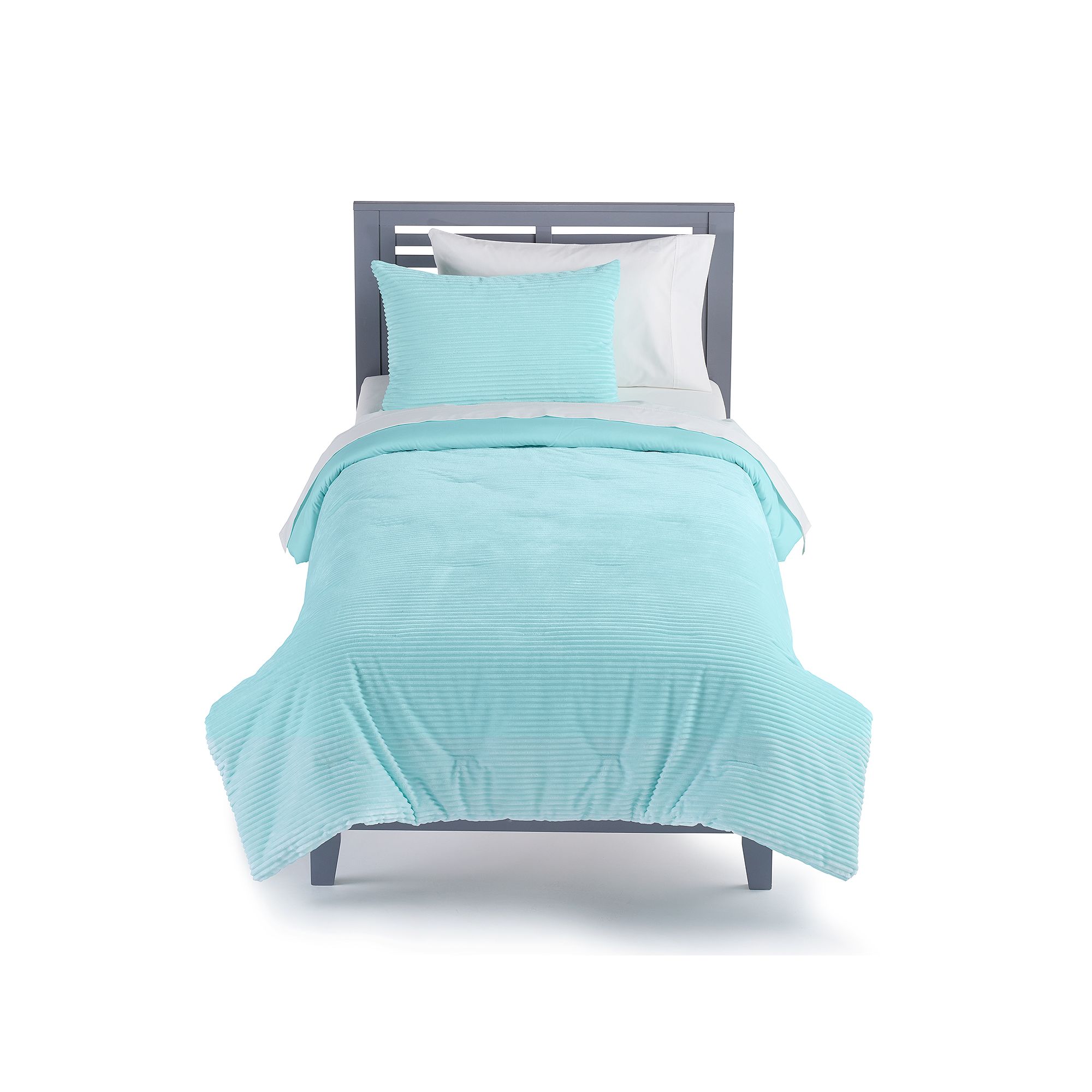 The Big One Kids™ Shay Ribbed Cozy Plush Comforter Set with Shams, Blue