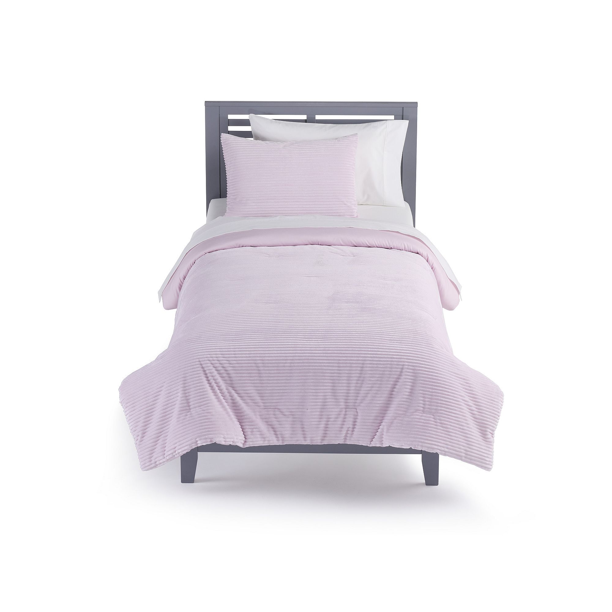 The Big One Kids™ Shay Ribbed Cozy Plush Comforter Set with Shams, Purple
